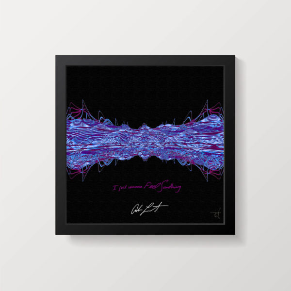 Arte baseada nas ondas de som da música "Feel Something" (24cm x 24cm ou 12cm x 12cm, não autografada)
