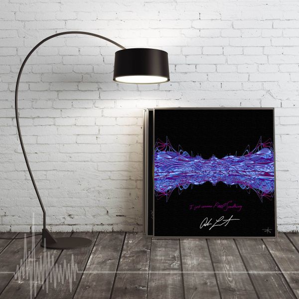 Arte baseada nas ondas de som da música "Feel Something" (versão original, 40cm x 40cm, autografada)
