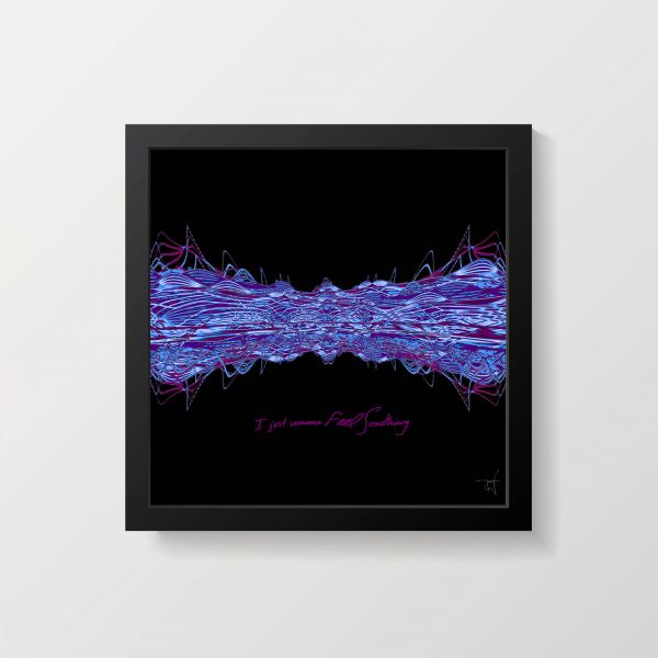 Arte baseada nas ondas de som da música "Feel Something" (30cm x 30cm, autografada)
