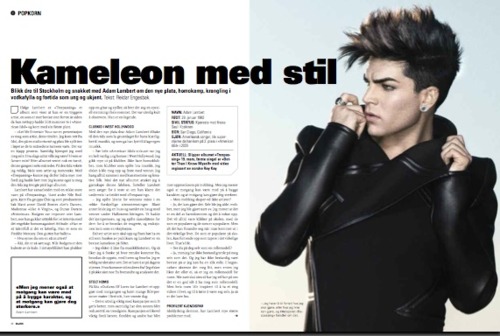 Créditos: Adam Lambert Norway
