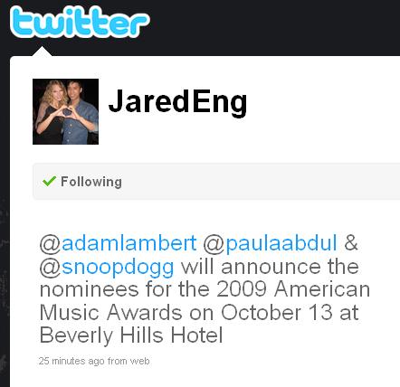 Just Jared Falando sobre o Adam

