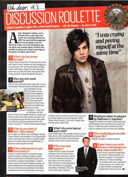 Fonte: Adam Lambert News Network
